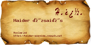 Haider Ézsaiás névjegykártya